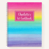 Waterverf Rainbow Girls Kinder Cookbook Recipe Notitieboek (Voorkant)