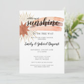 Waterverf Rainbow Gold Sun Rays Baby shower Kaart (Staand voorkant)