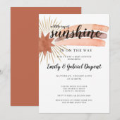 Waterverf Rainbow Gold Sun Rays Baby shower Kaart (Voorkant / Achterkant)