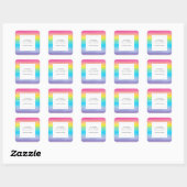 Waterverf Rainbow Gradient Product Business Vierkante Sticker (Vel)