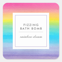 Waterverf Rainbow Gradient Product Business Vierkante Sticker