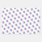Waterverf Rainbow Handprint Patroon Kleurrijke Ple Inpakpapier Vel (Voorkant 3)