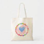 Waterverf Rainbow Heart Bag Tote Bag (Voorkant)
