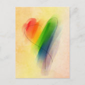 Waterverf Rainbow Heart Briefkaart (Voorkant)