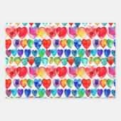 Waterverf Rainbow Heart Inpakpapier Vel (Voorkant 3)