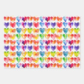 Waterverf Rainbow Heart Inpakpapier Vel (Voorkant 2)