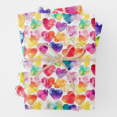 Waterverf Rainbow Heart Inpakpapier Vel (In situ)