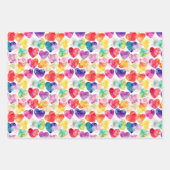 Waterverf Rainbow Heart Inpakpapier Vel (Voorkant)