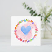 Waterverf Rainbow Heart Kaart (Staand voorkant)