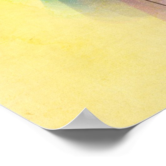 Waterverf Rainbow Heart Poster (Hoek)