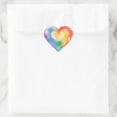 Waterverf Rainbow Heart Sticker (Tas)
