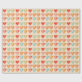 Waterverf Rainbow Hearts inpakpapier (Vlak)