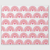 Waterverf Rainbow Hearts Roze Cadeaupapier (Vlak)