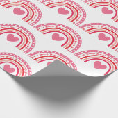Waterverf Rainbow Hearts Roze Cadeaupapier (Hoek)