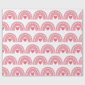 Waterverf Rainbow Hearts Roze Cadeaupapier (Vlak)