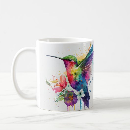 Waterverf Rainbow Hummingbird Koffiemok (Links)