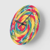 Waterverf Rainbow Lollipop Ronde Klok (Hoek)