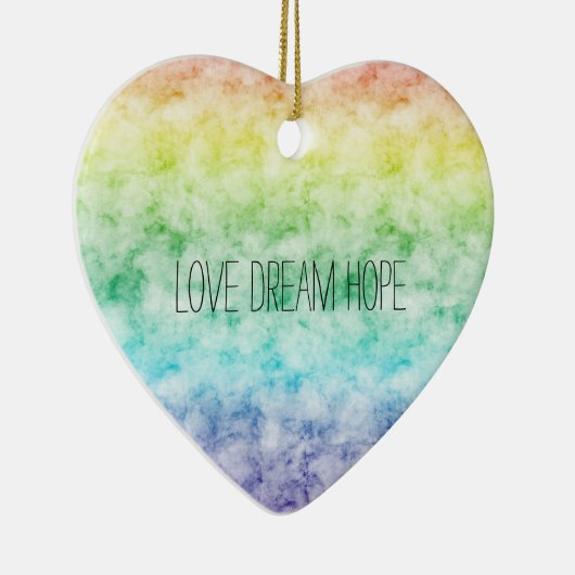 Waterverf Rainbow Love Dream Hope Persoonlijk Keramisch Ornament (Rechts)