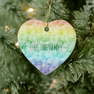 Waterverf Rainbow Love Dream Hope Persoonlijk Keramisch Ornament