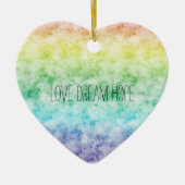 Waterverf Rainbow Love Dream Hope Persoonlijk Keramisch Ornament (Voorkant)