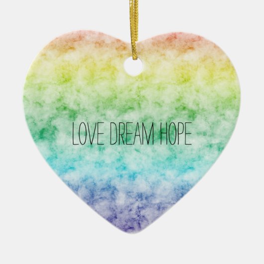 Waterverf Rainbow Love Dream Hope Persoonlijk Keramisch Ornament (Voorkant)