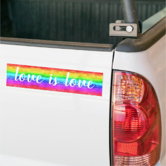 Waterverf Rainbow Love is Love Pride Bumpersticker