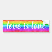 Waterverf Rainbow Love is Love Pride Bumpersticker (Voorkant)