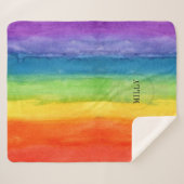 Waterverf Rainbow Modern Custom Sherpa Deken (Voorkant (horizontaal))