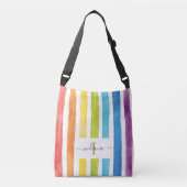 Waterverf Rainbow Monogram Name Script Daughter Crossbody Tas (Voorkant)