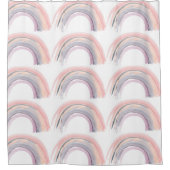 Waterverf Rainbow Muted Colors Boho Chic Douchegordijn (Voorkant)