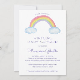 Waterverf Rainbow Online Virtual Baby shower Kaart