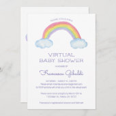 Waterverf Rainbow Online Virtual Baby shower Kaart (Voorkant / Achterkant)