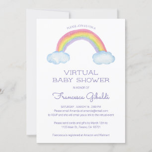 Waterverf Rainbow Online Virtual Baby shower Kaart
