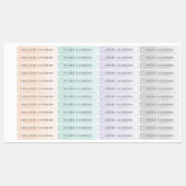 Waterverf Rainbow Pastel Waterdicht Naam Labels (Vel)