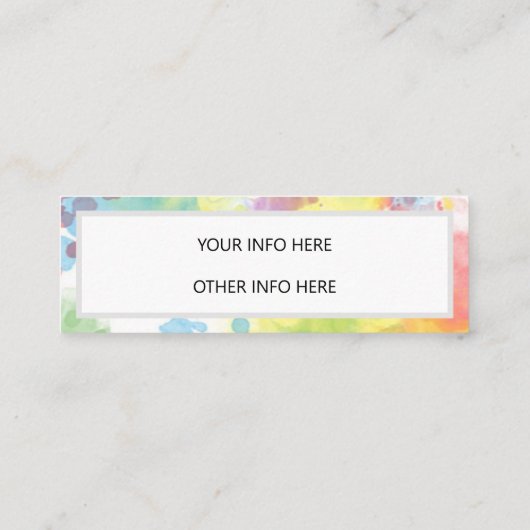 Waterverf Rainbow Pattern Social Media Mini Visitekaartje (Achterkant)