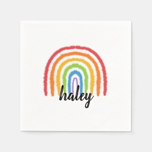 Waterverf Rainbow Personalized Party Napkins Servet (Voorkant)