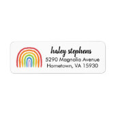 Waterverf Rainbow Personalized Return Address Lab Etiket (Voorkant)