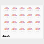 Waterverf Rainbow Roos Gold Glitter Girly Ronde Sticker (Vel)