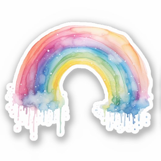 Waterverf Rainbow Sticker (Voorkant)