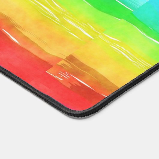 Waterverf Rainbow Stripes Design Desk Mat (Hoek)