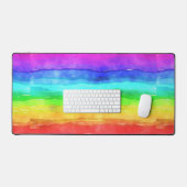 Waterverf Rainbow Stripes Design Desk Mat (Keyboard & Muis)