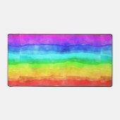Waterverf Rainbow Stripes Design Desk Mat (Voorkant)