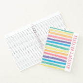 Waterverf Rainbow Stripes Gepersonaliseerde naam Notitieboek (Binnen)