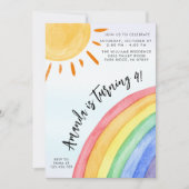 Waterverf Rainbow Sunshine Verjaardag Kaart (Voorkant)