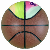 Waterverf Rainbow Swirl, gepersonaliseerd Basketbal (Rechts)