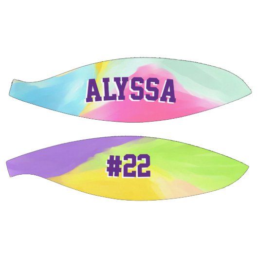 Waterverf Rainbow Swirl, gepersonaliseerd Basketbal (Panelen)