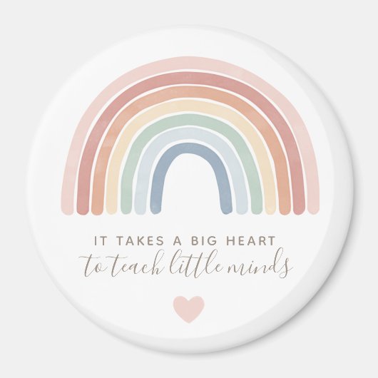 Waterverf Rainbow Teacher Appreciation Button Magneet (Voorkant)