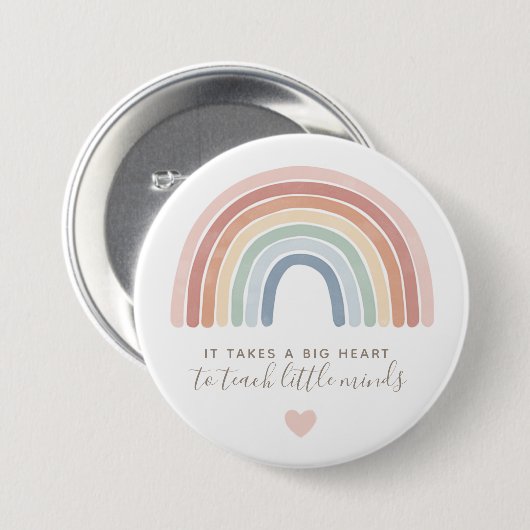 Waterverf Rainbow Teacher-waardering Ronde Button 7,6 Cm (Voorkant /achterkant)