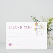 Waterverf Rainbow Unicorn Birthday Dank je wel (Staand voorkant)