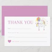 Waterverf Rainbow Unicorn Birthday Dank je wel (Voorkant / Achterkant)